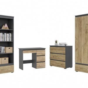 Funkcjonalny zestaw mebli do pokoju młodzieżowego NEO 03 antracyt-craft 989788 Funkcjonalny zestaw mebli do pokoju młodzieżowego NEO 03 antracyt-craft 989788