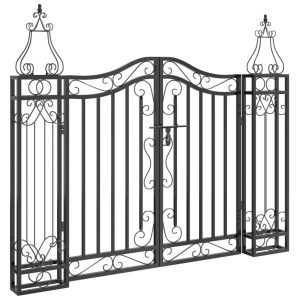 Furtka Czarny 121 x 8 x 100 cm Żelazo vidaXL 313173 Furtka Czarny 121 x 8 x 100 cm Żelazo vidaXL 313173