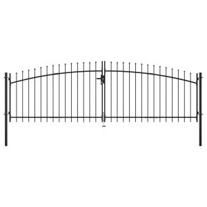 Furtka ogrodowa Czarny 400 x 175 cm Stal vidaXL 473272 Furtka ogrodowa Czarny 400 x 175 cm Stal vidaXL 473272