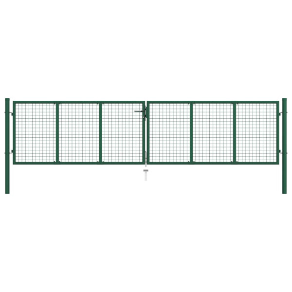 Furtka ogrodowa Zielony 390 x 100 cm Stal vidaXL 473269