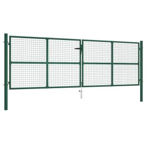 Furtka ogrodowa Zielony 390 x 125 cm Stal vidaXL 473271