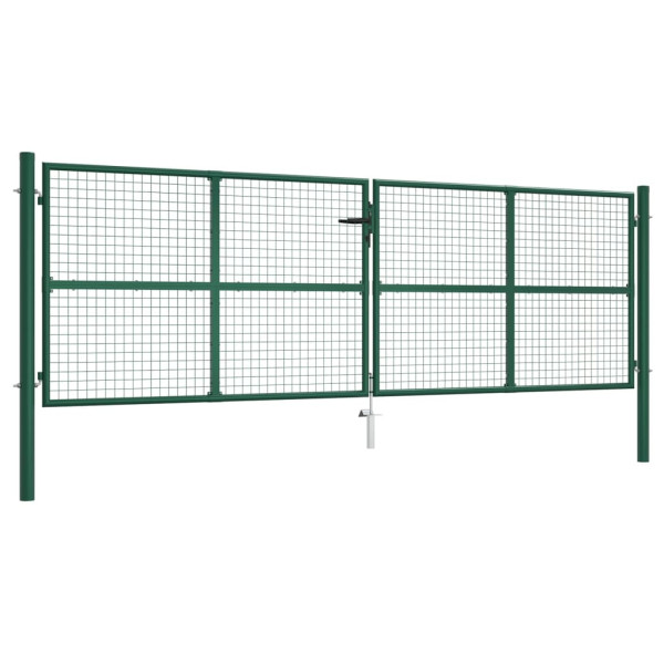 Furtka ogrodowa Zielony 390 x 125 cm Stal vidaXL 473271