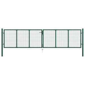 Furtka ogrodowa Zielony 390 x 75 cm Stal vidaXL 473270