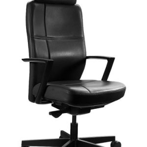 Gabinetowy fotel biurowy Sonoma czarny skóra naturalna 299556 Gabinetowy fotel biurowy Sonoma czarny skóra naturalna 299556
