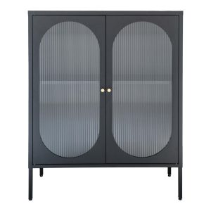 GABLOTA Adelaide 110 cm czarna 2-drzwiowa SZKLANA metalowa 652322