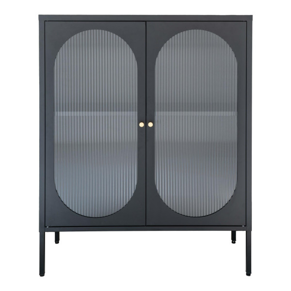 GABLOTA Adelaide 110 cm czarna 2-drzwiowa SZKLANA metalowa 652322