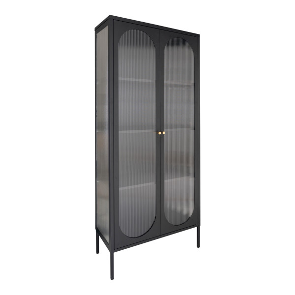 GABLOTA Adelaide 180 cm czarna 2-drzwiowa SZKLANA metalowa 652320