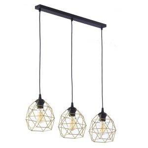 Galaxy Black Gold lampa wisząca 3 pł listwa 715128 Galaxy Black Gold lampa wisząca 3 pł listwa 715128