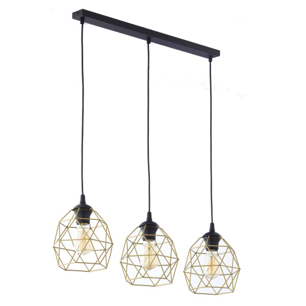 Galaxy Black Gold lampa wisząca 3 pł listwa 715128
