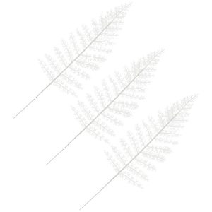 Gałązka świąteczna liść 3 szt. ozdoba do stroika 44 cm biały 373232 Gałązka świąteczna liść 3 szt. ozdoba do stroika 44 cm biały 373232