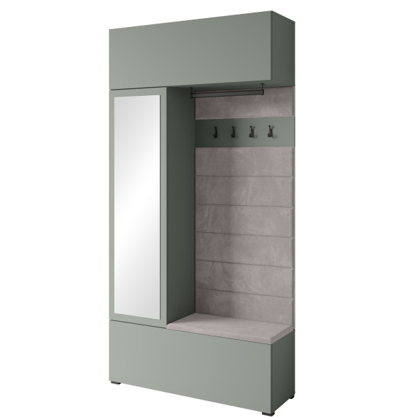 Garderoba 115 cm do przedpokoju z siedziskiem TESSARO zielony 874314