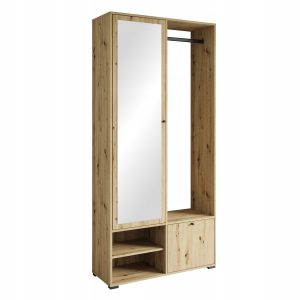 Garderoba 90 cm szafa do przedpokoju z lustrem półkami i drążkiem artisan 509543 Garderoba 90 cm szafa do przedpokoju z lustrem półkami i drążkiem artisan 509543