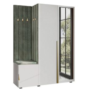 Garderoba Aria w5 biała z lustrem Hexa złota/33 1031244 Garderoba Aria w5 biała z lustrem Hexa złota/33 1031244