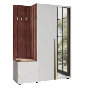 Garderoba Aria w5 biała z lustrem Hexa złota/63 1031238 Garderoba Aria w5 biała z lustrem Hexa złota/63 1031238