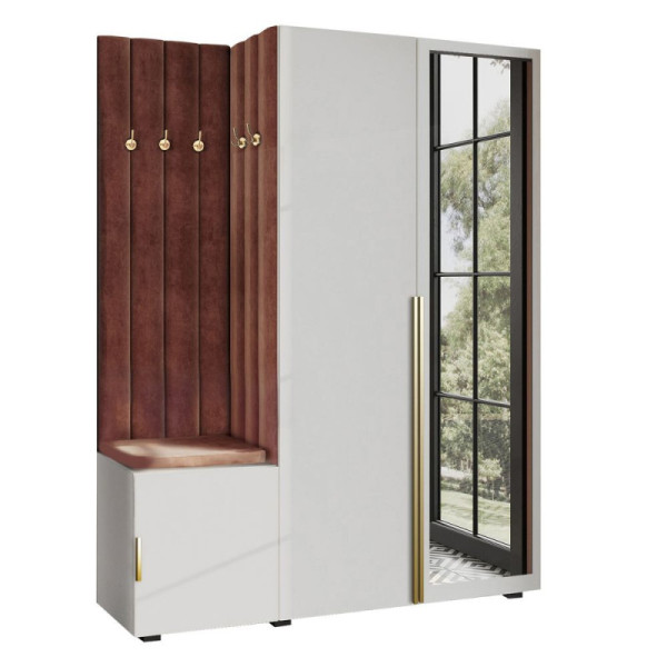 Garderoba Aria w5 biała z lustrem Hexa złota/63 1031238