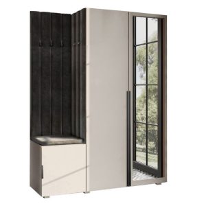 Garderoba Aria w5 kaszmir z lustrem Hexa czarna/31 1031237 Garderoba Aria w5 kaszmir z lustrem Hexa czarna/31 1031237