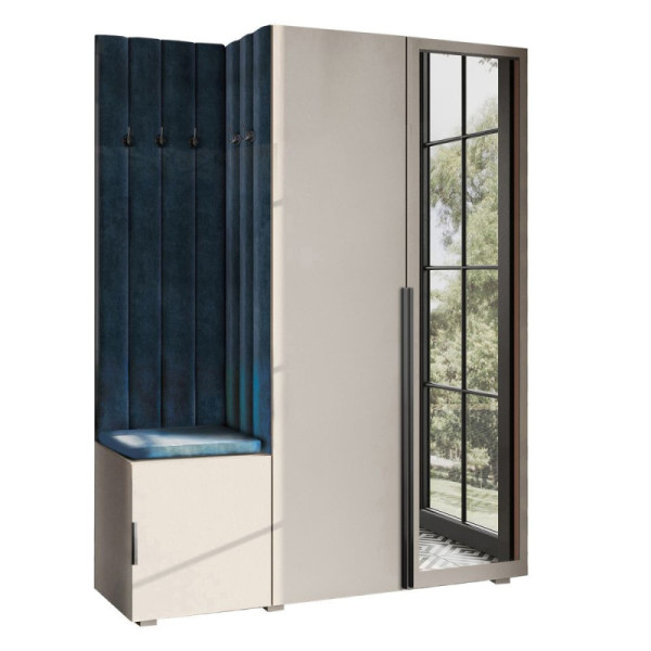 Garderoba Aria w5 kaszmir z lustrem Hexa czarna/74 1031236