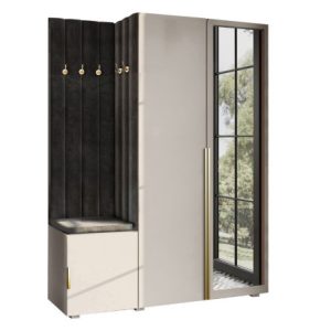 Garderoba Aria w5 kaszmir z lustrem Hexa złota/31 1031245 Garderoba Aria w5 kaszmir z lustrem Hexa złota/31 1031245
