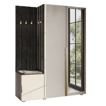 Garderoba Aria w5 kaszmir z lustrem Hexa złota/31 1031245