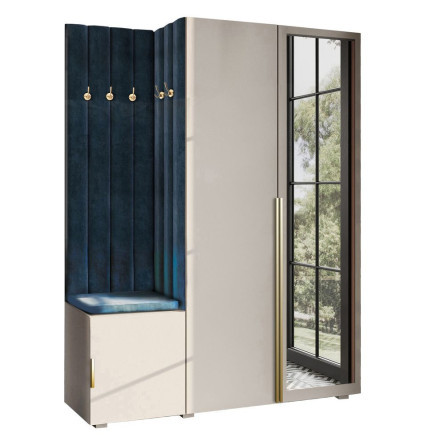 Garderoba Aria w5 kaszmir z lustrem Hexa złota/74 1031240