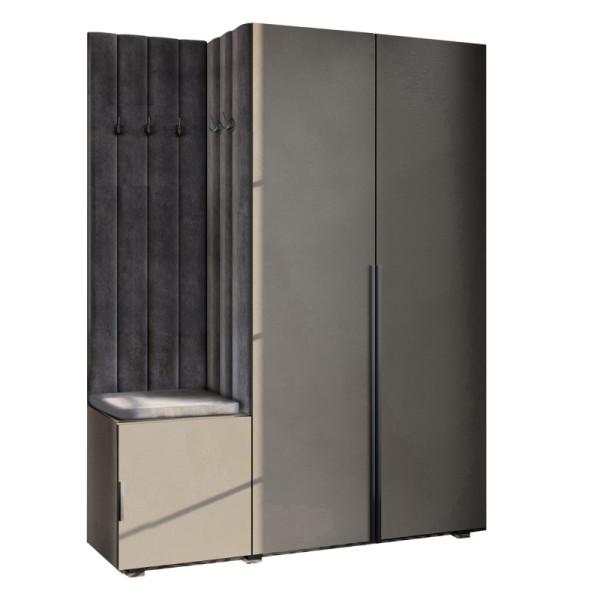 Garderoba Aria w7 czarna z lustrem hexa czarna/31 1036784