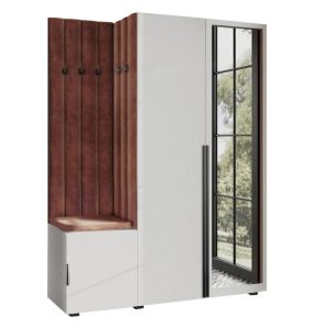 Garderoba Aria w7 szara z lustrem hexa czarna/16 1036785 Garderoba Aria w7 szara z lustrem hexa czarna/16 1036785