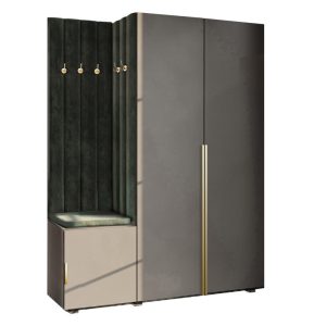 Garderoba Aria w7 szara z lustrem hexa czarna/319 1036783 Garderoba Aria w7 szara z lustrem hexa czarna/319 1036783
