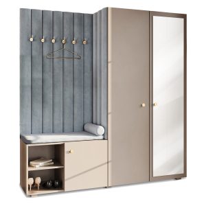 Garderoba Aria z lustrem Beż/Złoty 70 794423 Garderoba Aria z lustrem Beż/Złoty 70 794423