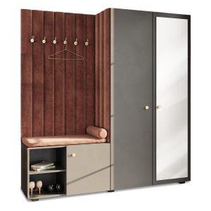 Garderoba Aria z lustrem Szary/Złoty 63 794458 Garderoba Aria z lustrem Szary/Złoty 63 794458