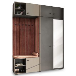 Garderoba Aria z nadstawką i wiszącą L Szary 63 651414 Garderoba Aria z nadstawką i wiszącą L Szary 63 651414