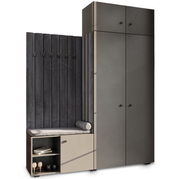 Garderoba Aria z nadstawką Szary 84 651570
