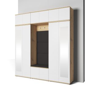 Garderoba Aura wersja 4 z lustrem Trinity 16 dąb Artisan/biały 647245 Garderoba Aura wersja 4 z lustrem Trinity 16 dąb Artisan/biały 647245