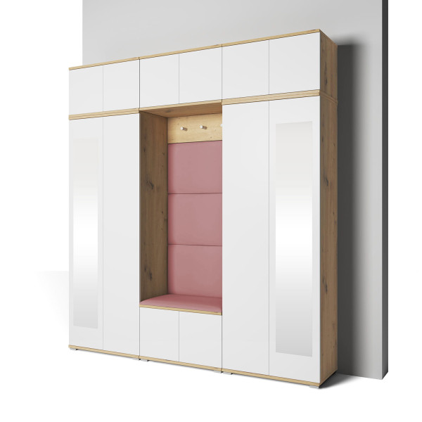 Garderoba Aura wersja 4 zestaw szaf Trinity 23 dąb Artisan/biały 647261