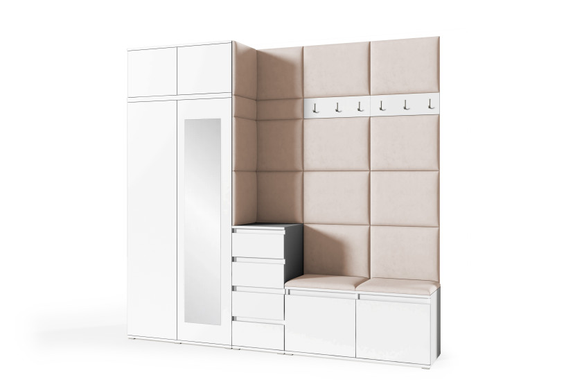 Garderoba Berlin biała zestaw mebli Trinity 02 342078