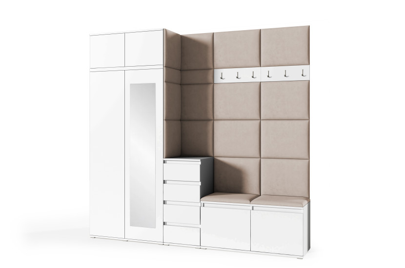 Garderoba Berlin biała zestaw mebli Trinity 03 342087