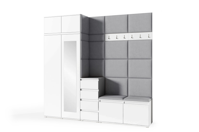 Garderoba Berlin biała zestaw mebli Trinity 33 342086