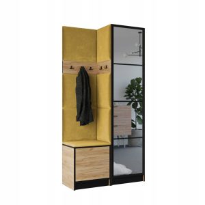 Garderoba COSTA 11 dąb craft złoty + tkanina żółta WZÓR 1 434599 Garderoba COSTA 11 dąb craft złoty + tkanina żółta WZÓR 1 434599