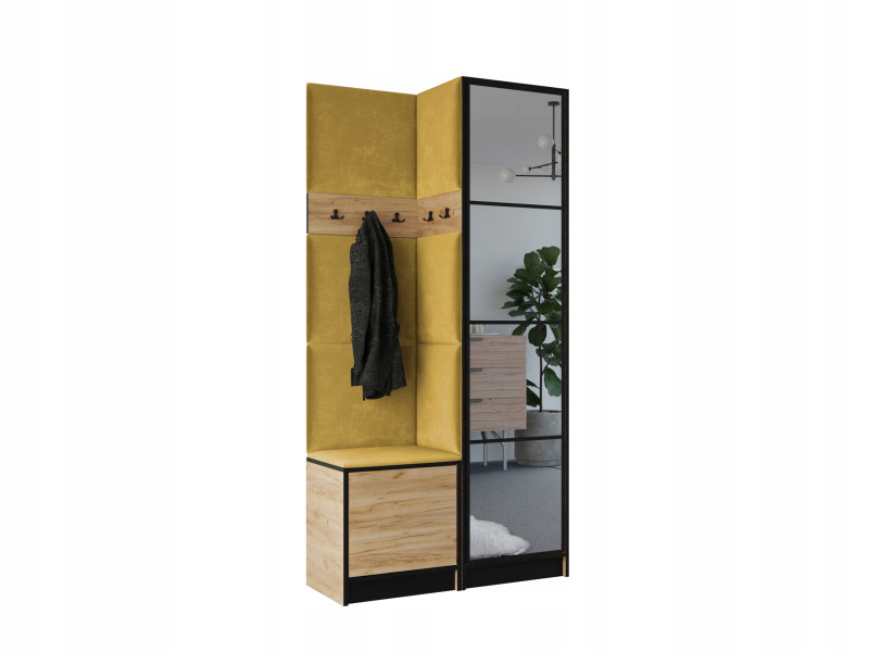 Garderoba COSTA 11 dąb craft złoty + tkanina żółta WZÓR 1 434599