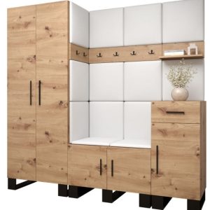Garderoba do przedpokoju ARTIN 1 artisan + ekoskóra biała 89635 Garderoba do przedpokoju ARTIN 1 artisan + ekoskóra biała 89635
