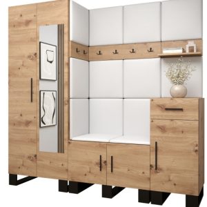 Garderoba do przedpokoju ARTIN 13 artisan + ekoskóra biała 89619 Garderoba do przedpokoju ARTIN 13 artisan + ekoskóra biała 89619
