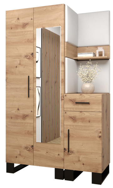 Garderoba do przedpokoju ARTIN 16 artisan + ekoskóra biała 89541