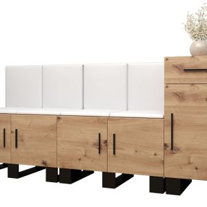 Garderoba do przedpokoju ARTIN 17 artisan + ekoskóra biała 90301