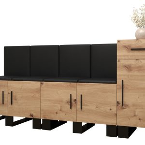 Garderoba do przedpokoju ARTIN 17 artisan + ekoskóra czarna 90342
