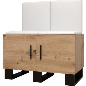 Garderoba do przedpokoju ARTIN 19 artisan + ekoskóra biała 90384