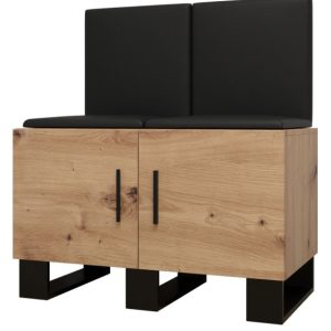 Garderoba do przedpokoju ARTIN 19 artisan + ekoskóra czarna 90299