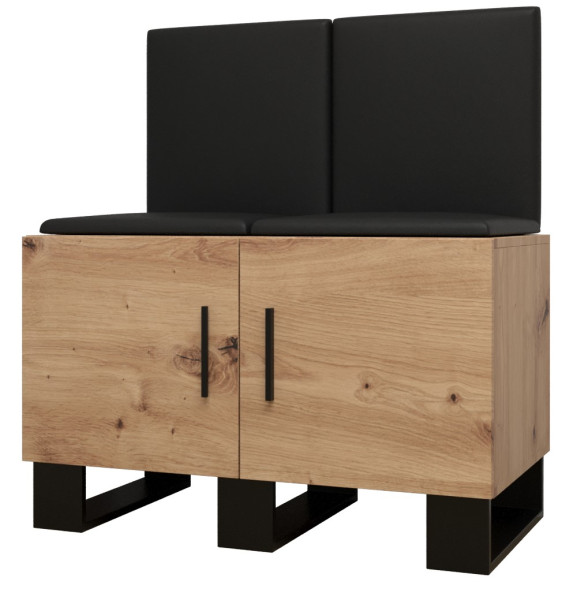 Garderoba do przedpokoju ARTIN 19 artisan + ekoskóra czarna 90299