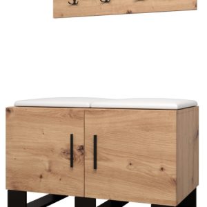 Garderoba do przedpokoju ARTIN 21 artisan + ekoskóra biała 90341