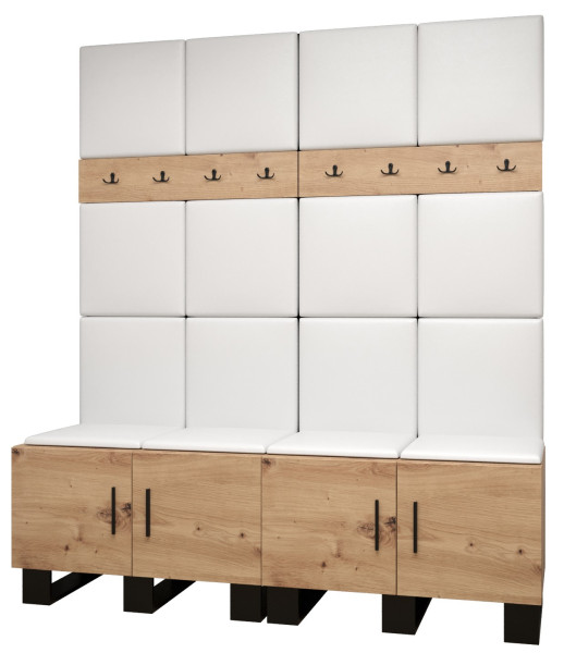 Garderoba do przedpokoju ARTIN 3 artisan + ekoskóra biała 89188