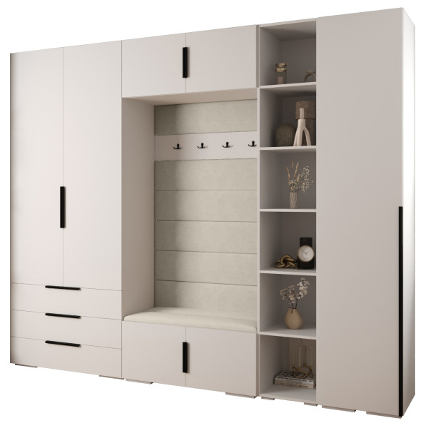 Garderoba do przedpokoju INOVA 1 Z11 biały+czarny+manila02 211744
