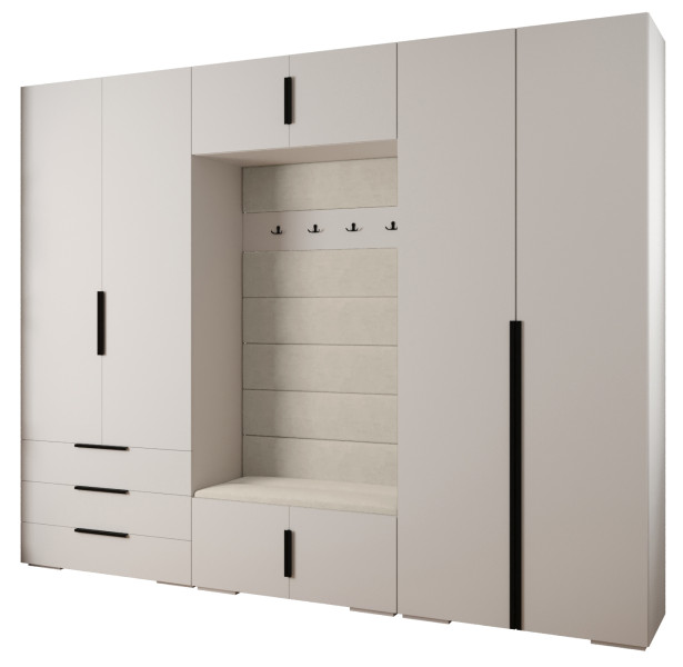 Garderoba do przedpokoju INOVA 1 Z14 biały+czarny+manila02 211853